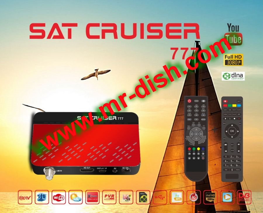 SAT CRUISER 777 HD Receiver New Powervu Software DQCAM IPTV OK
