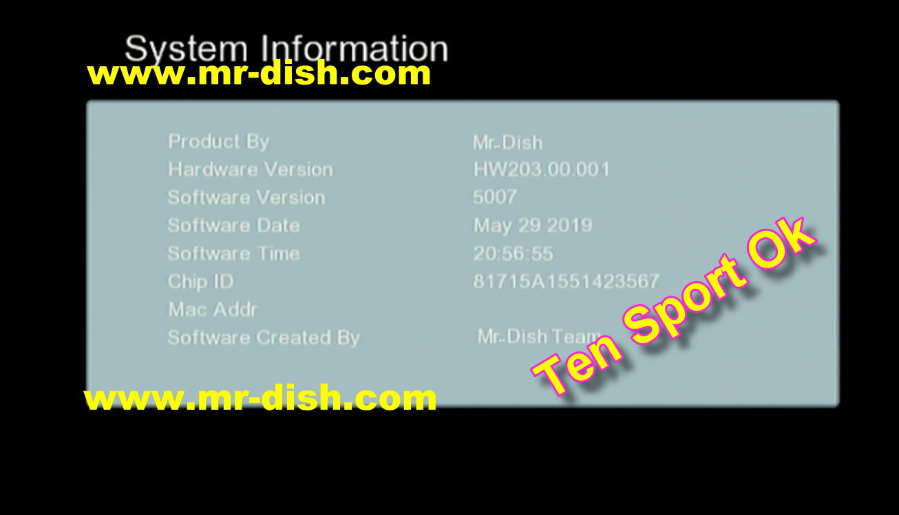 GX6605S HW 203.00.001 POWERVU SOFTWARE TEN SPORT OK
