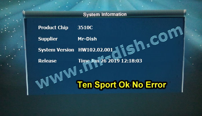 ALi3510C HW102.02.001 RECEIVER POWERVU SOFTWARE ERROR FIXD