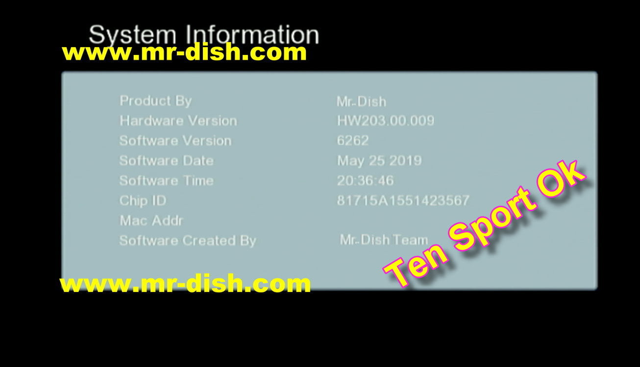 GX6605S BOARD HW 203.00.009 POWERVU SOFTWARE TEN SPORT OK