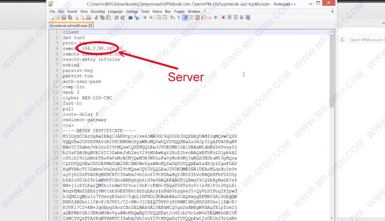 Here you Find Your VPN Address
