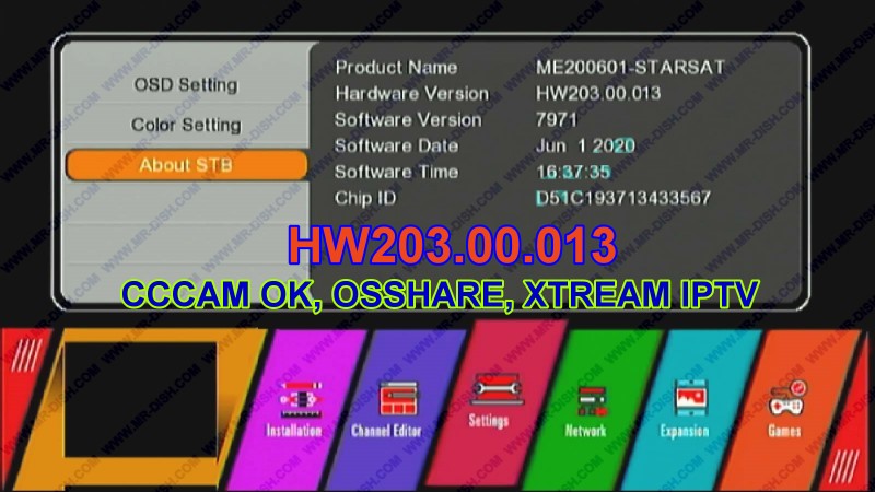 GX6605S HW203.00.013 NEW SOFTWARE U38 MENU