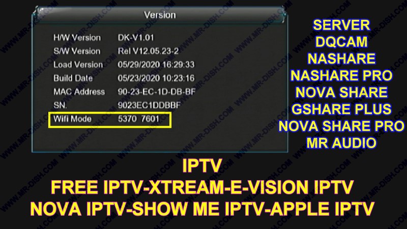 1507G 8M RECEIVER NEW SOFTWARE WITH NOVA SHARE