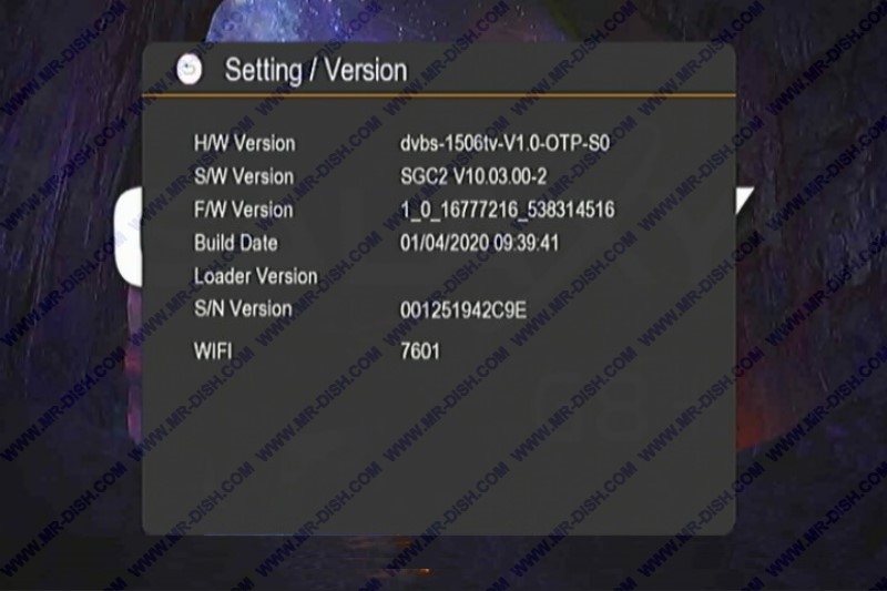 MAGNUM G8+ 1506TV Software Version