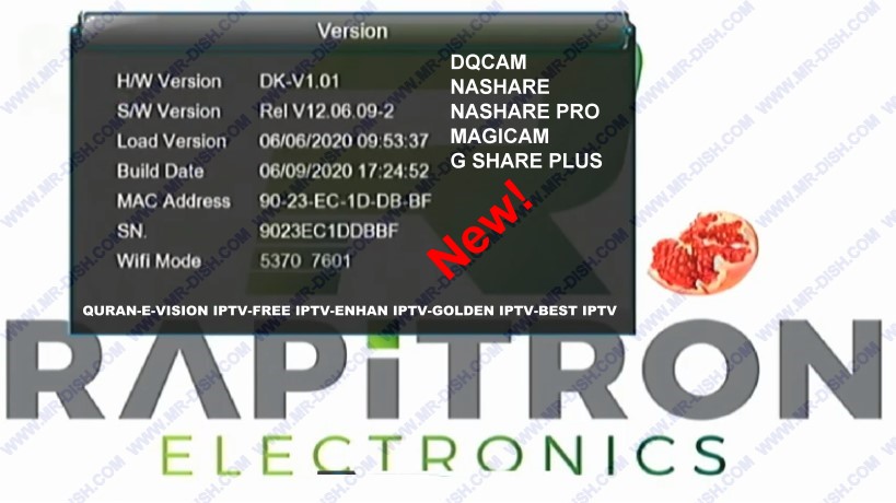 1507G 1G 8M RECEIVER SOFTWARE WITH GSHARE PLUS