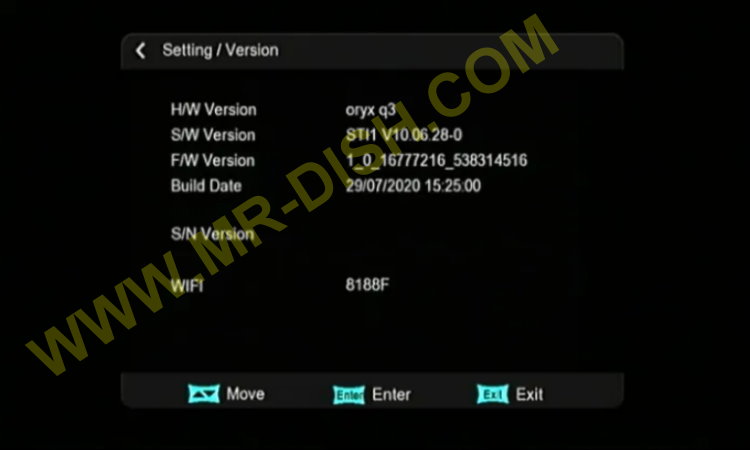 ORYX Q3 1506TV RECEIVER NEW SOFTWARE STI1 V10.06.28