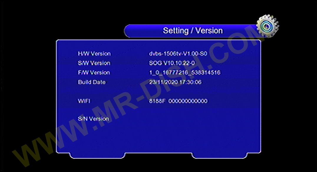SUPER GOLD SG-6666 1506TV SOG SOFTWARE Info
