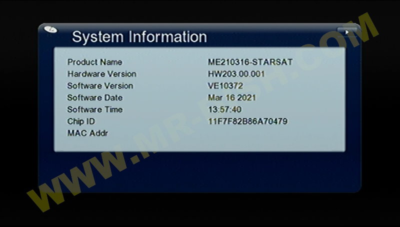 GX6605S ALL HW203 STARSAT Version